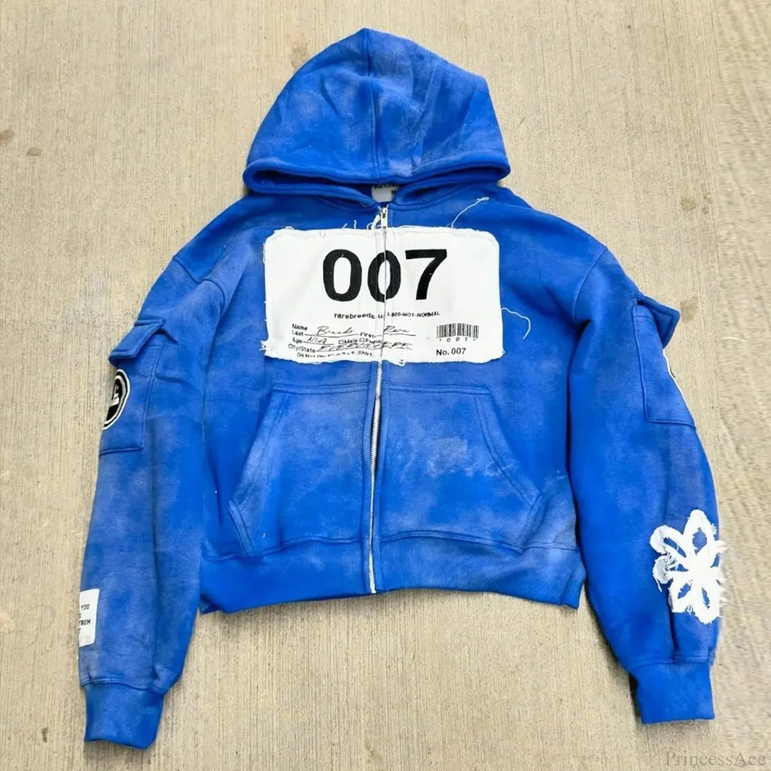 Dark Zipper Joined Vintage Hoodie