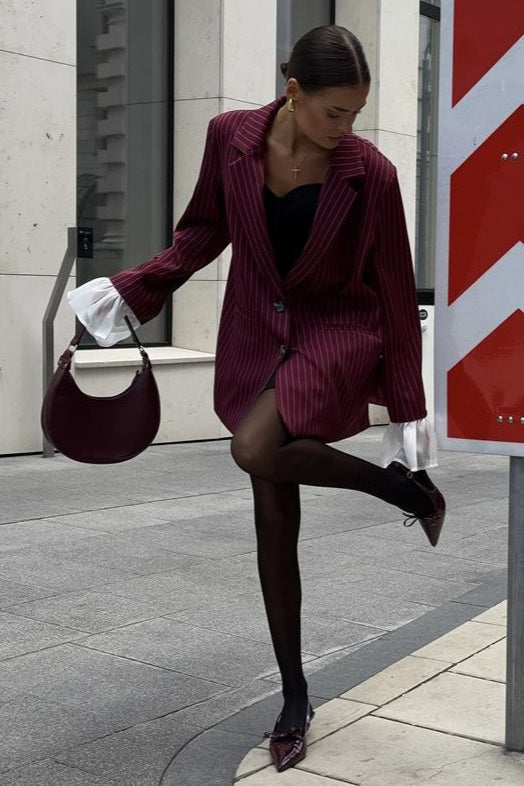 Blazer de retazos a rayas vintage