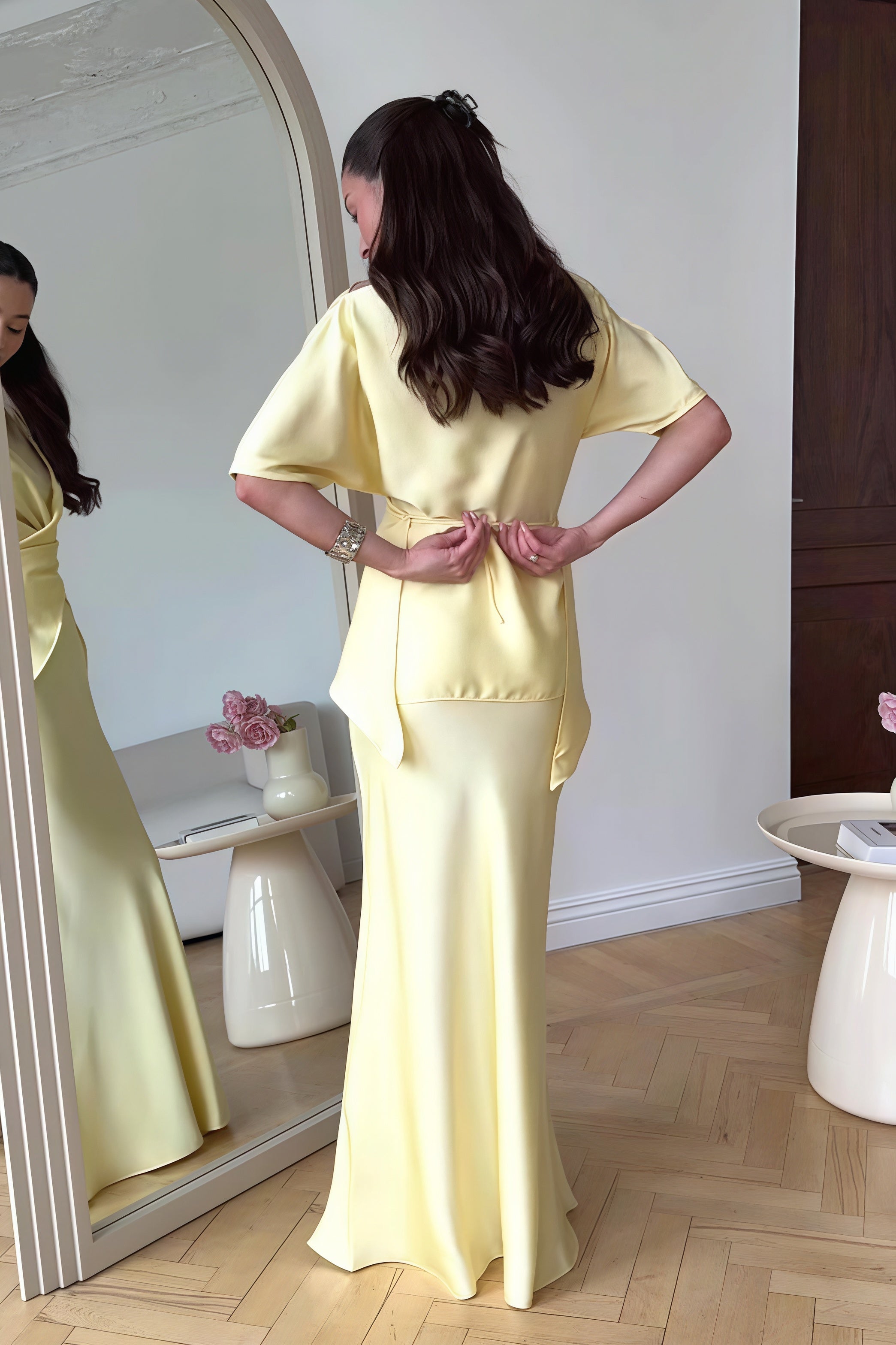 Flowy Elegant Short Sleeve Skirt Set