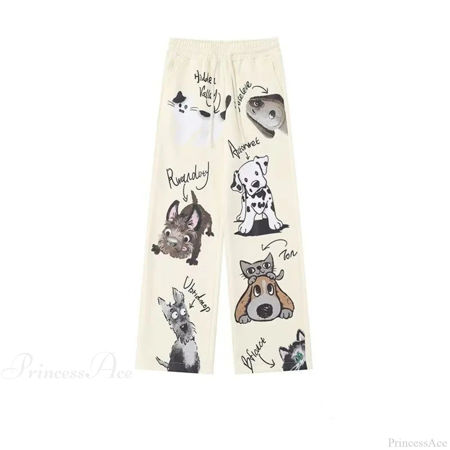 Dog Pattern Street Casual Pants