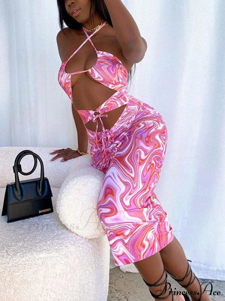 Kragen mit Drapierung, durchscheinendes Korsett, Schlitz, klassisches Cocktail-Midikleid – Aprikose