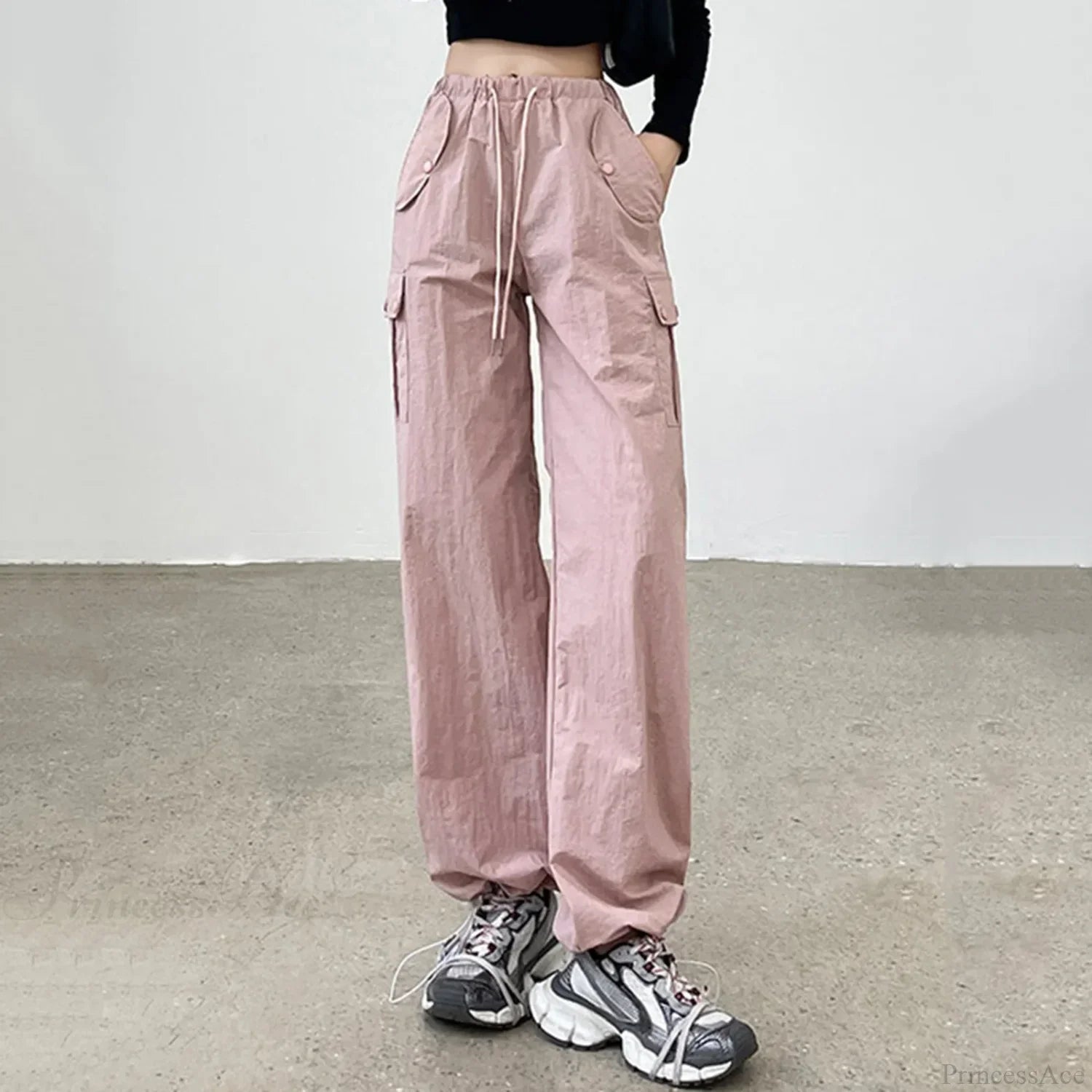 Drawstring Bound Feet Slim Fit Jogger Pants