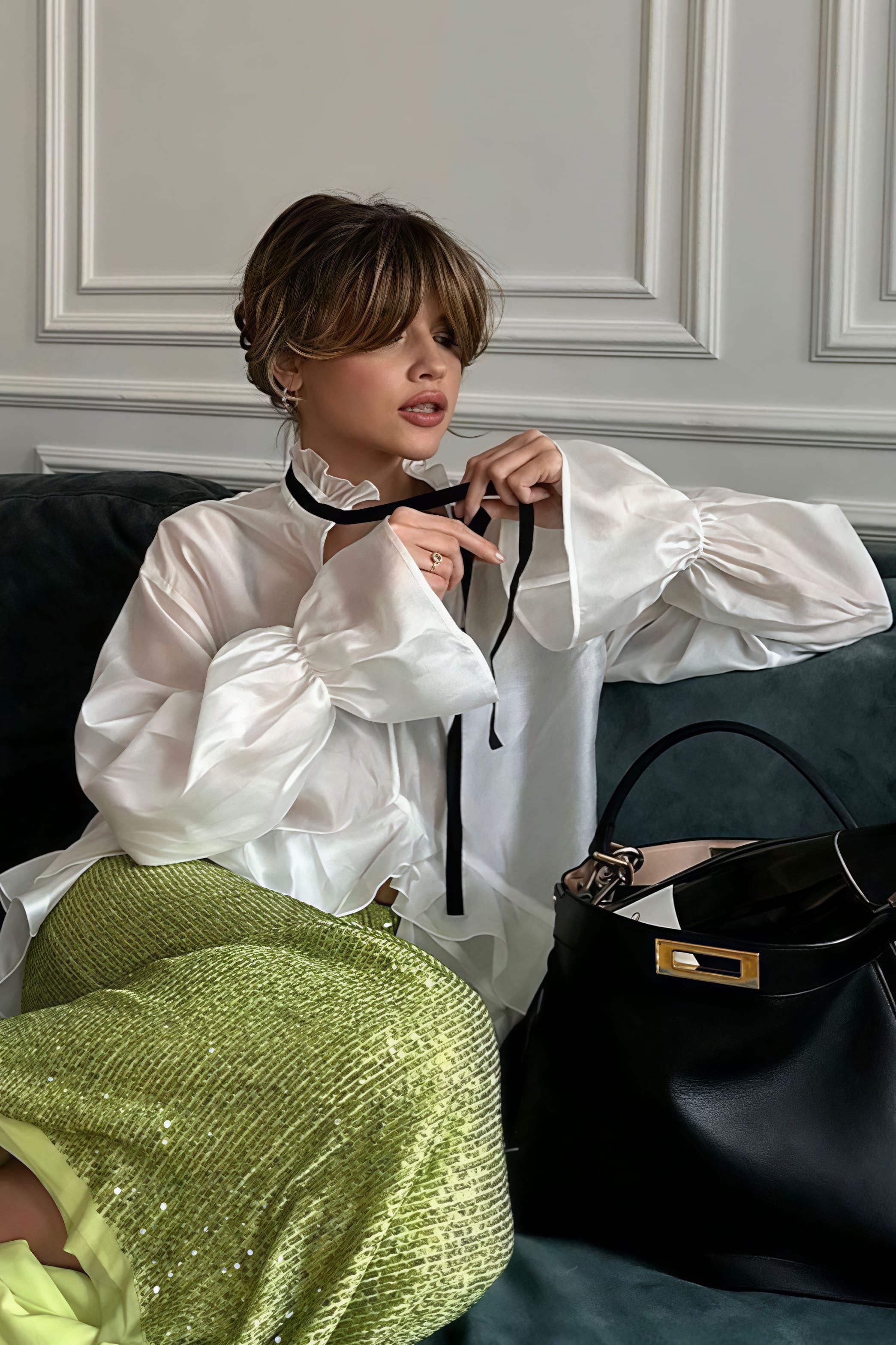 Sheer Flare Sleeve Chic Sexy Blouse