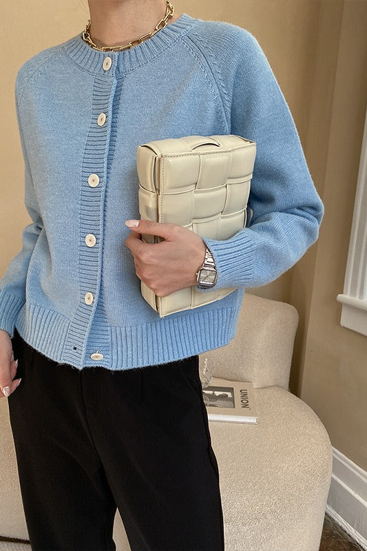 Cárdigan raglán con botones de jade