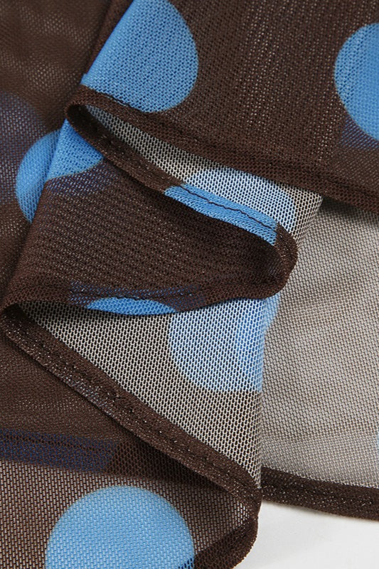 Durchsichtiger Netzrock mit Tupfen und Rüschen