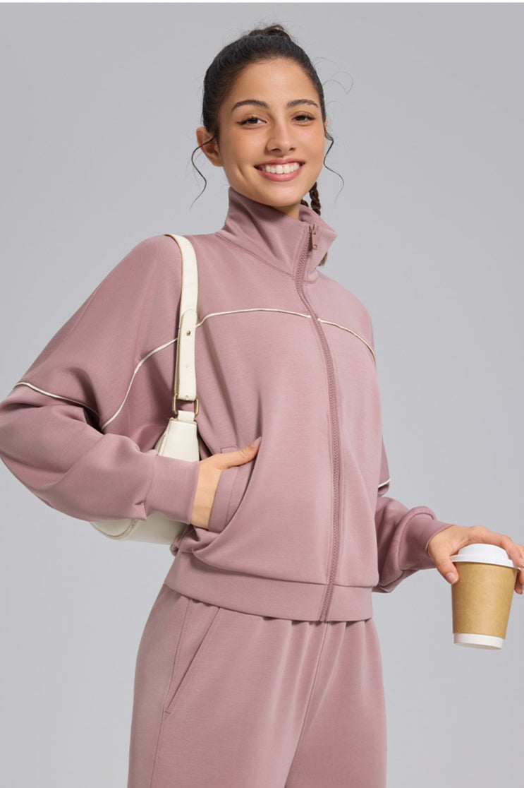 Zip Cardigan Loose Athletic Outdoor Yoga Long Sleeve Jacket