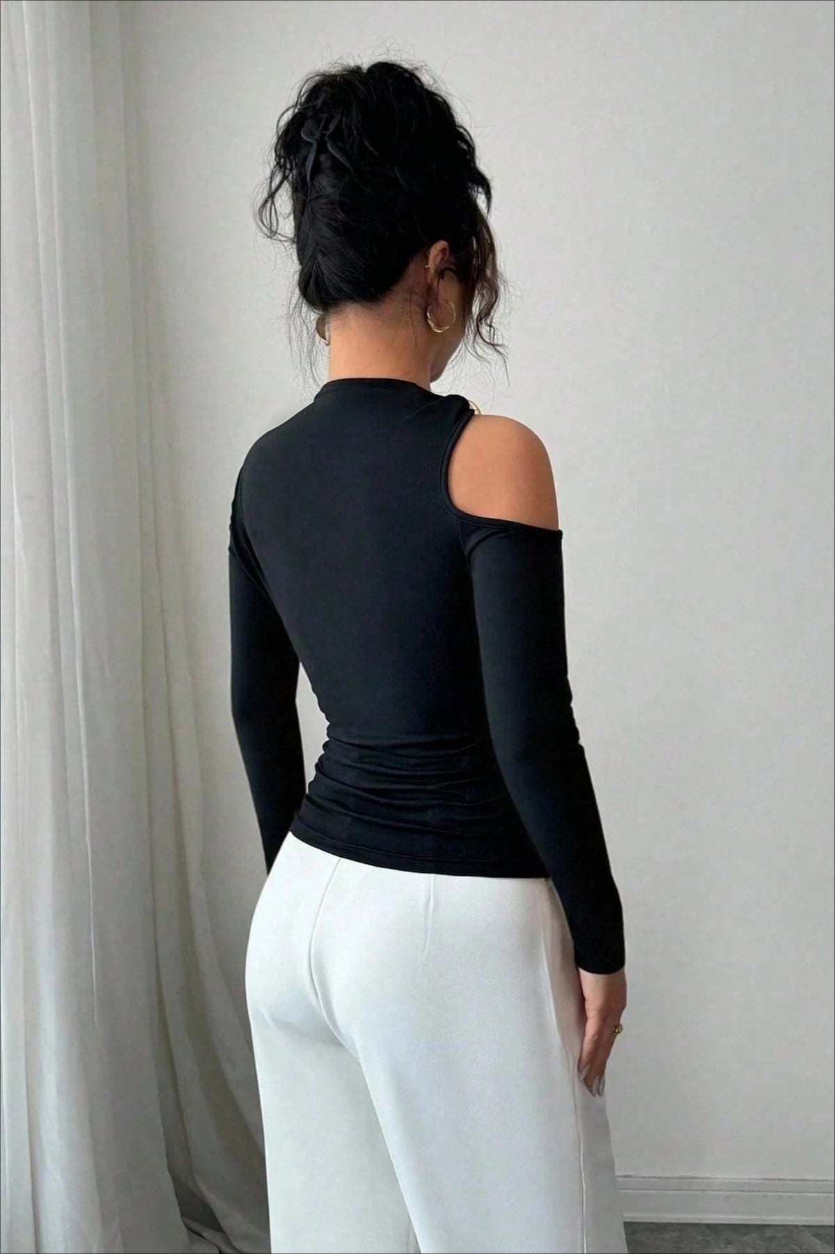 Metallic Trim Bodycon Knit Top