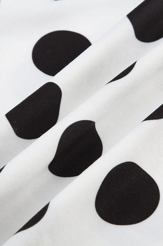 Completo Due Pezzi Maglia a Maniche a Pipistrello con Pois