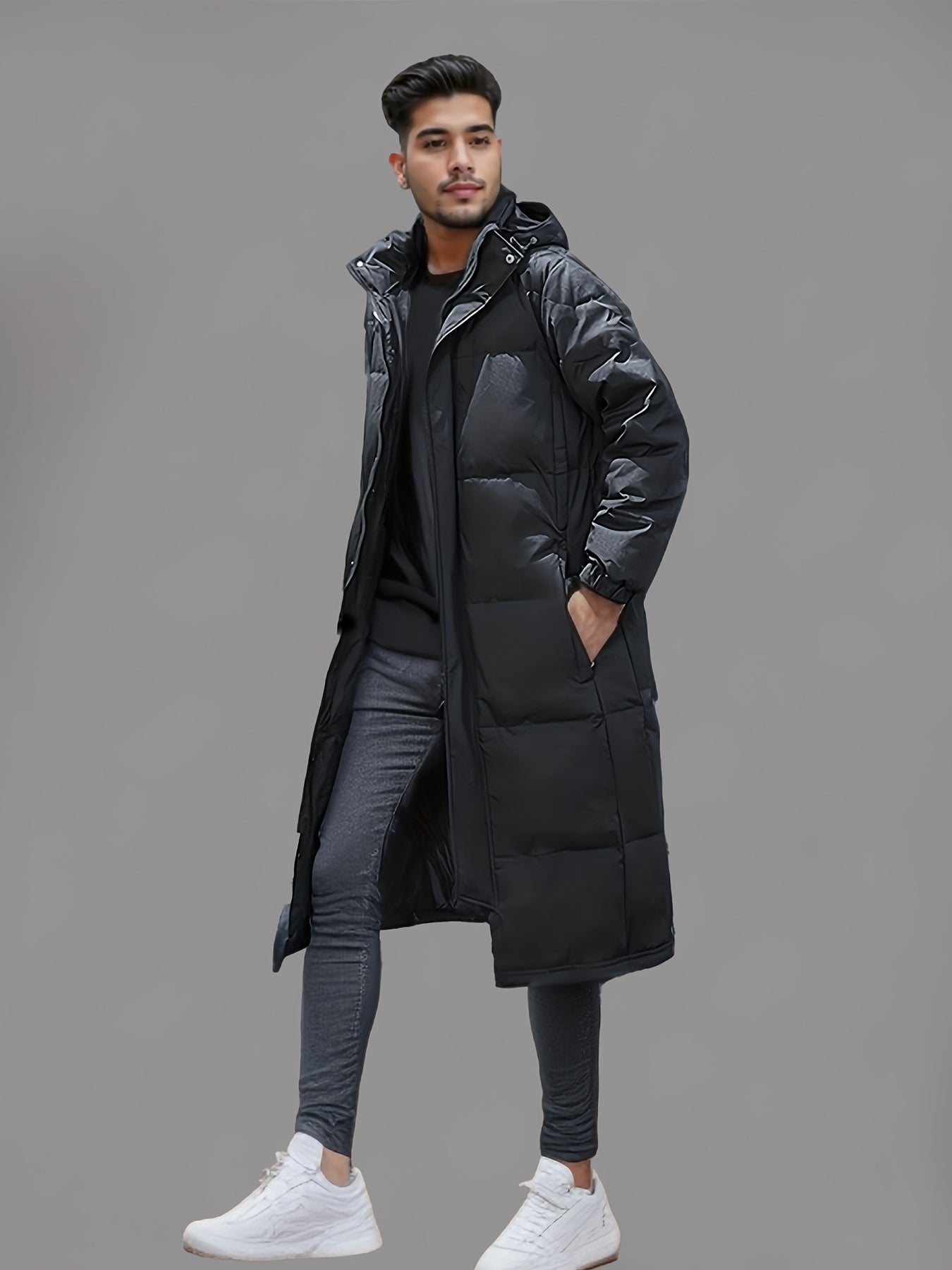 Manteau doudoune long capuche Homme