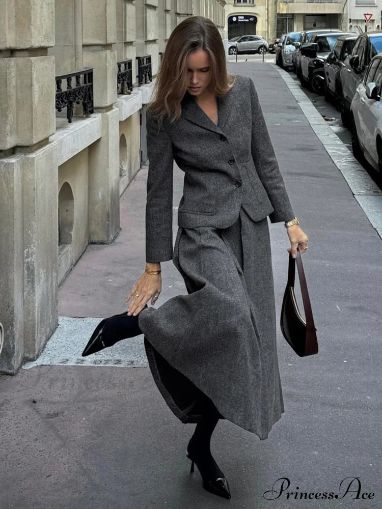 Elegant Solid Graceful Button Down Blazer