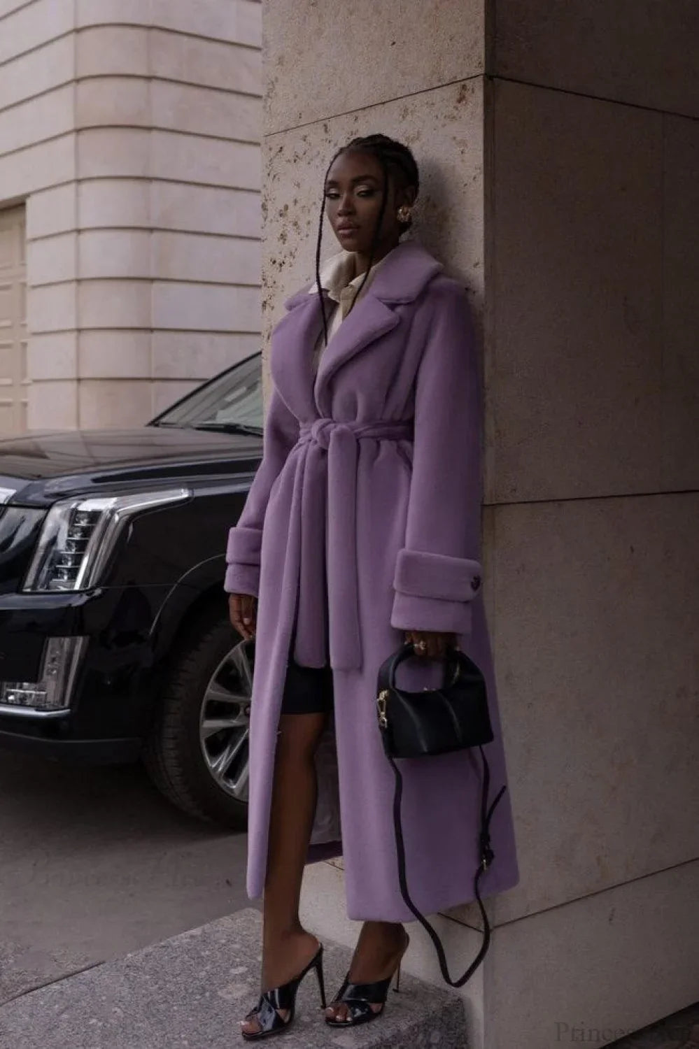 Elegant Thickened Plush Faux Fur Overcoat