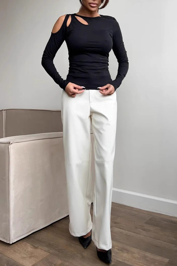 Maglia aderente a spalle scoperte