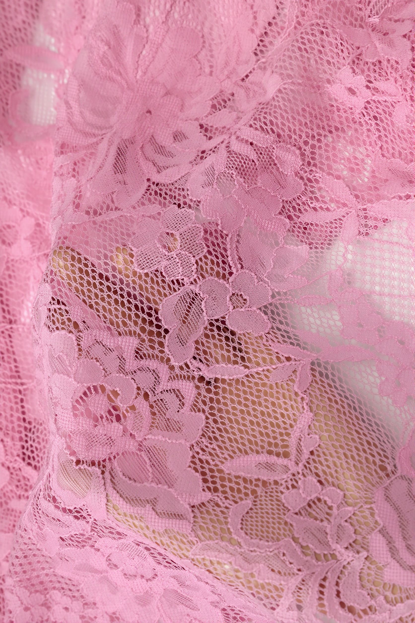 Sexy Langarmspitzenbluse mit vorderer Schleife