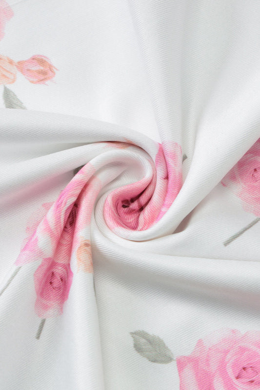 Strapless Backless Slim Printed Floral Dress