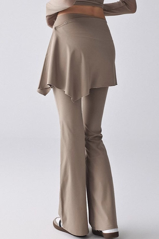 Legging Flare com Saia e Forro de Fleece de Cintura Alta