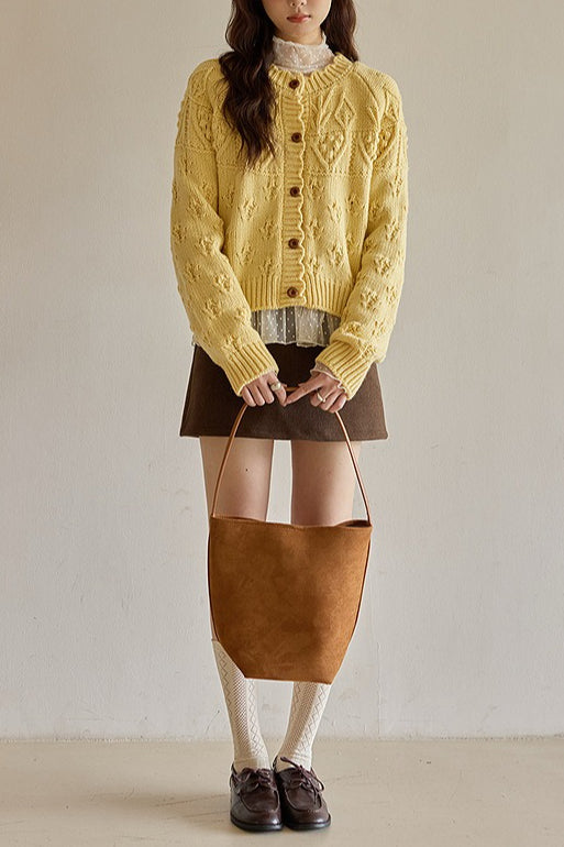 Retro háčkovaný pletený svetr