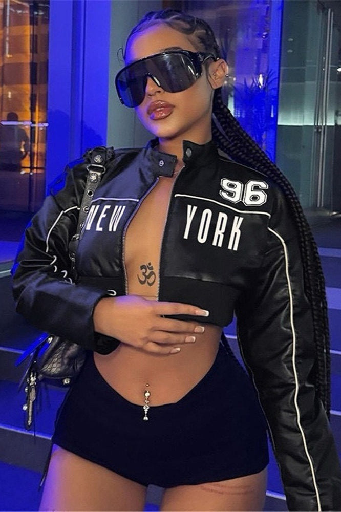 Bunda motorkářská s potiskem písmen