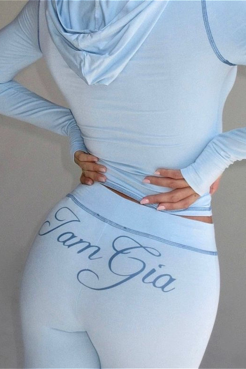 Conjunto de dos piezas ajustado con estampado de letras estilo retro Y2K