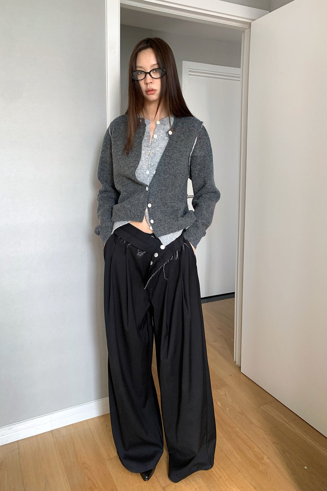 Vintage Wide-Leg Straight-Leg Pants