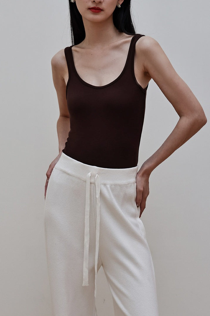 Maglia senza maniche in misto lana