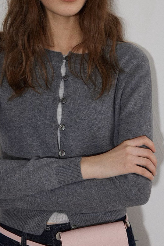 Farbblock Schein-Zweiteiler Strickjacke