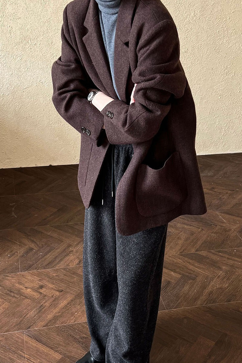 Blazer aus Wollmischung mit lockerem Schnitt