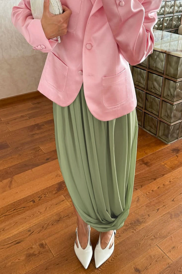 Saia Longa Fluida de Chiffon Chic