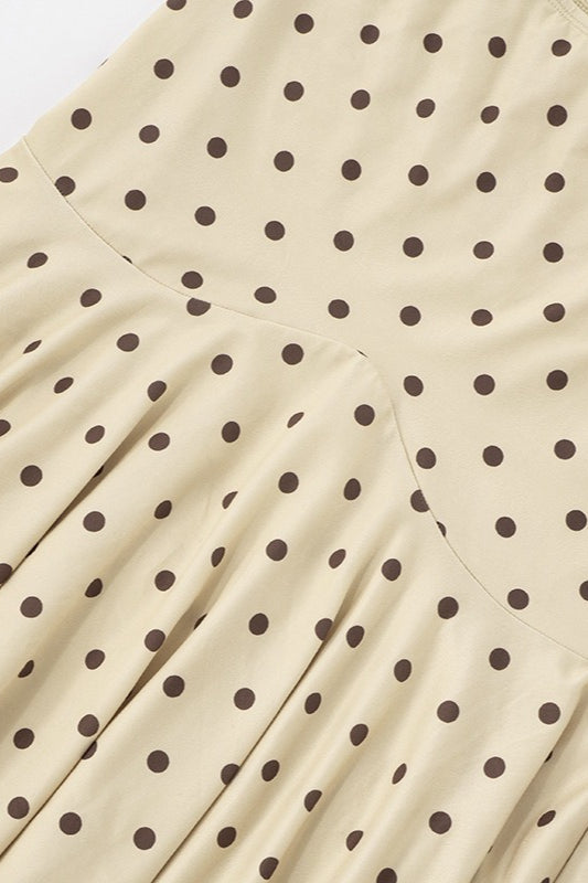 Sada dvou dílů s puntíkovanou nařasenou maxi sukní