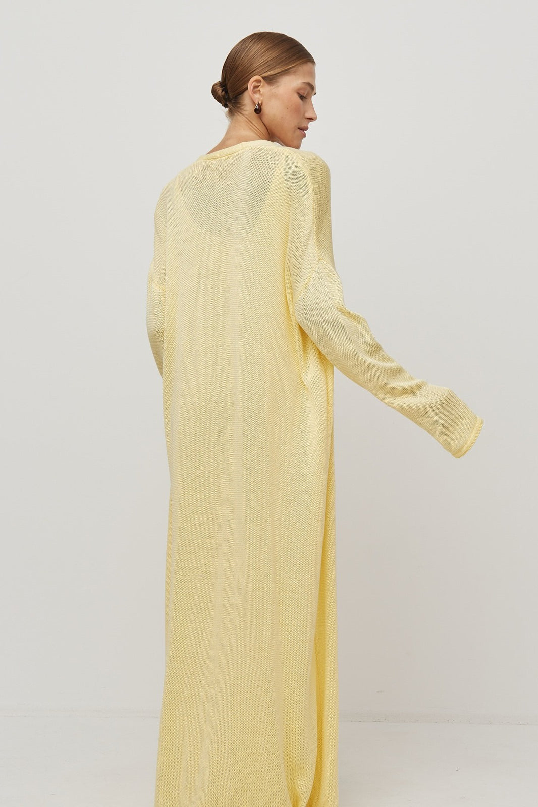 Ensemble deux pièces moulant en tricot de coton à col en V profond