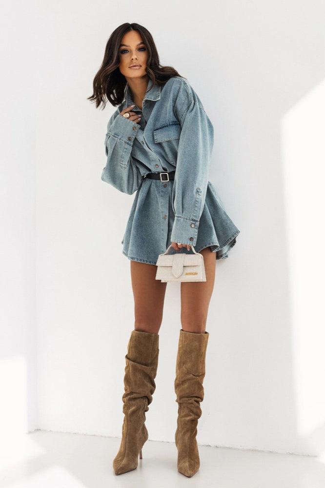 Vintage Distressed Denim Blouse