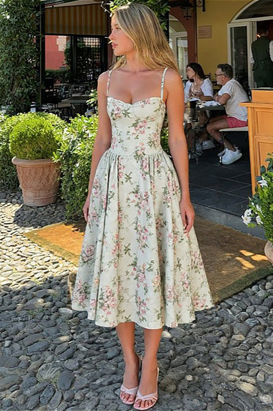 Cami-Taillen-Slim Sexy Vielseitiges Blumenkleid