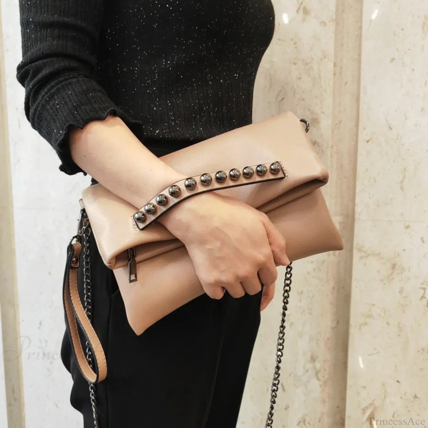 Folding Design PU Leather Clutch Wristlet