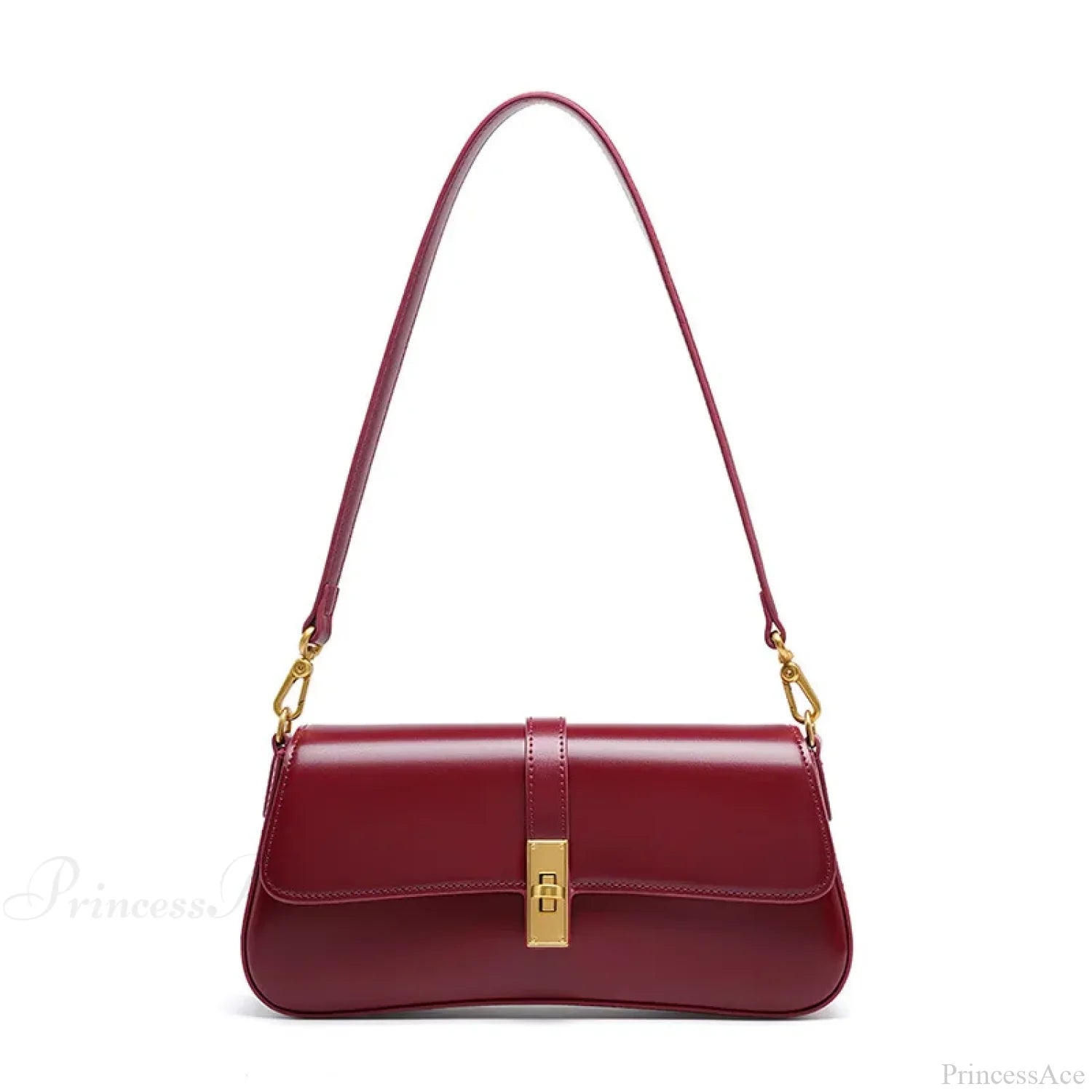 Genuine Leather Baguette Shoulder Bag