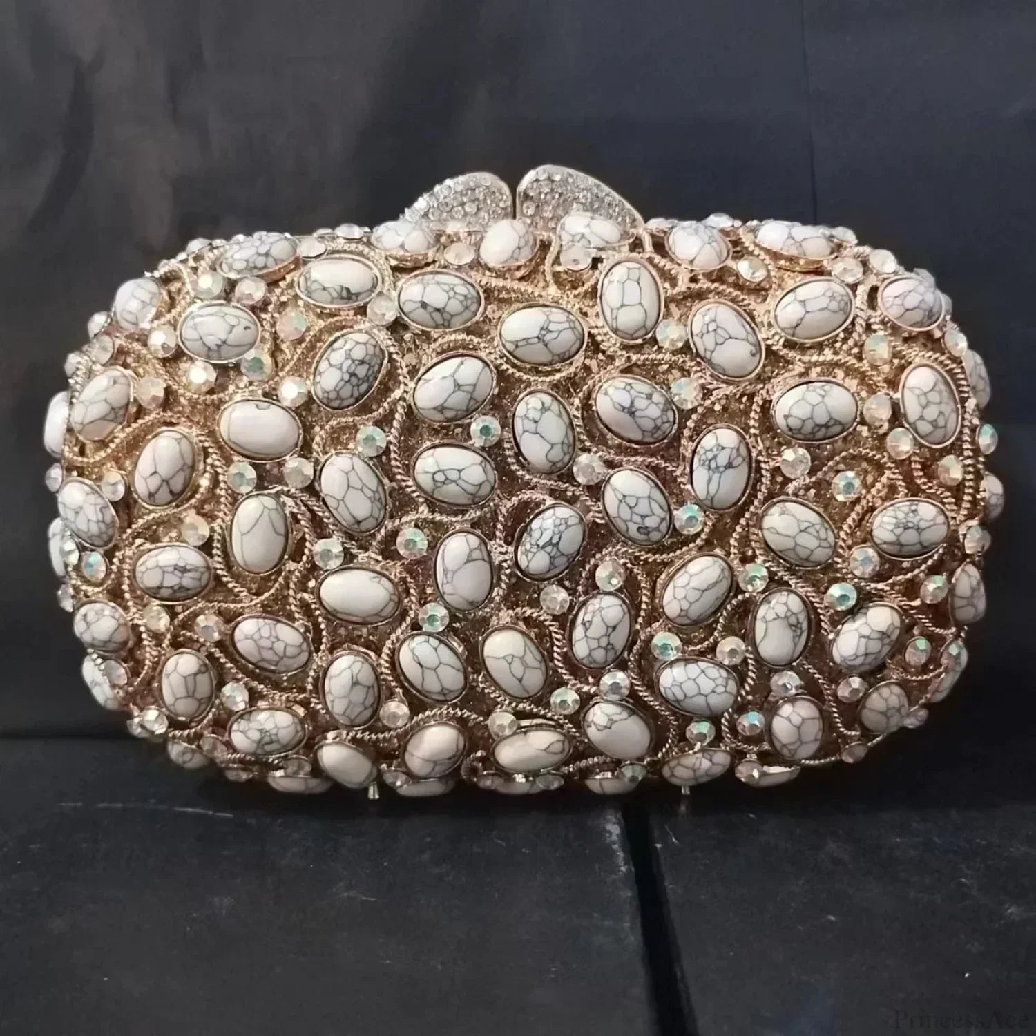 Gold/Silver Crystal Evening Clutch Wristlet