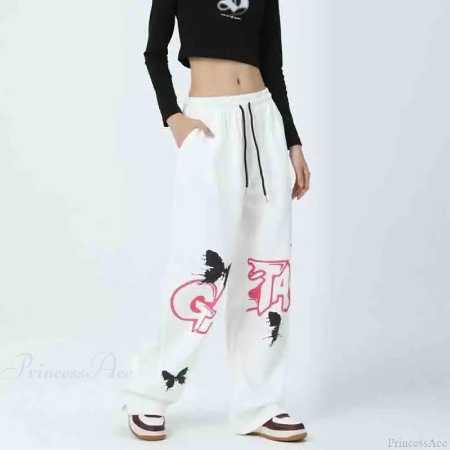 Graffiti Butterfly Print Hip Hop Pants