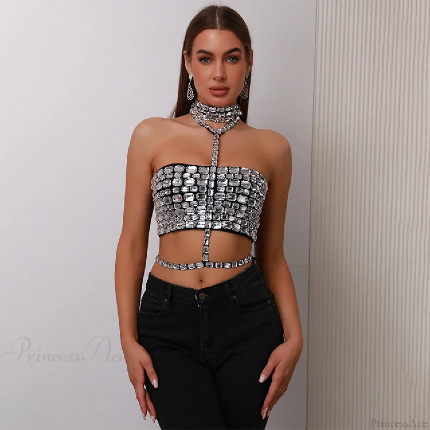 Trägerloses Spitzen-Bindeband-Bandagen-Bauchfreies Ballkleid