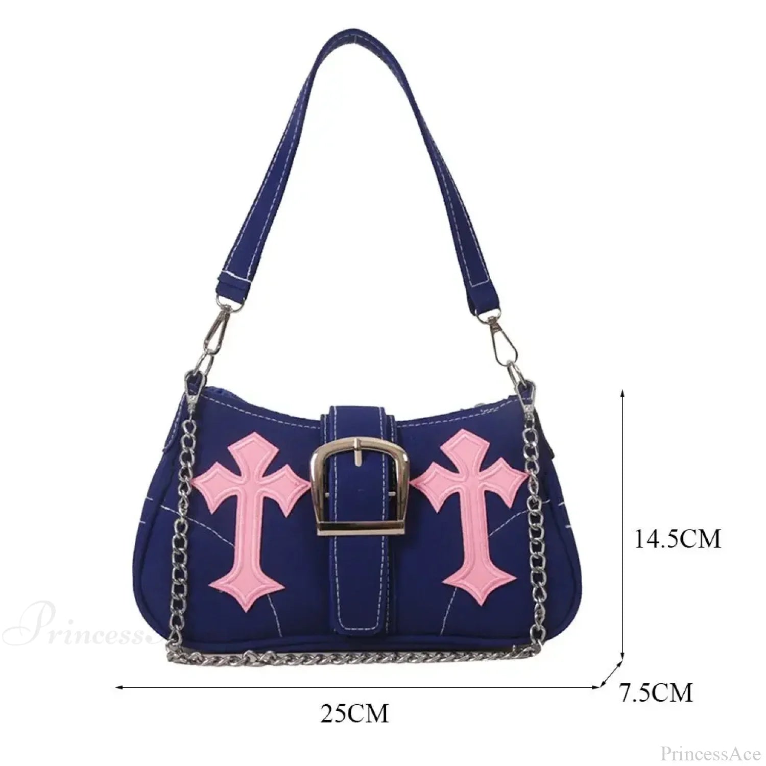 Metallschnalle Leinwand-Schultertasche