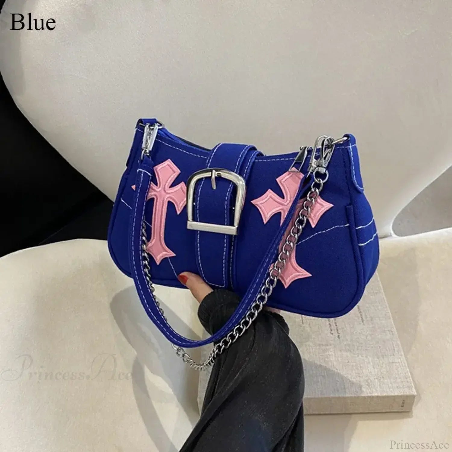 Metallschnalle Leinwand-Schultertasche