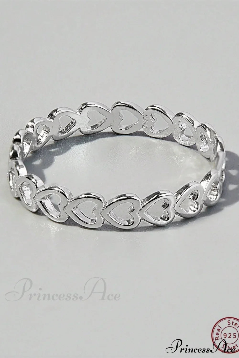 Heart Design Silver Wedding Band Ring