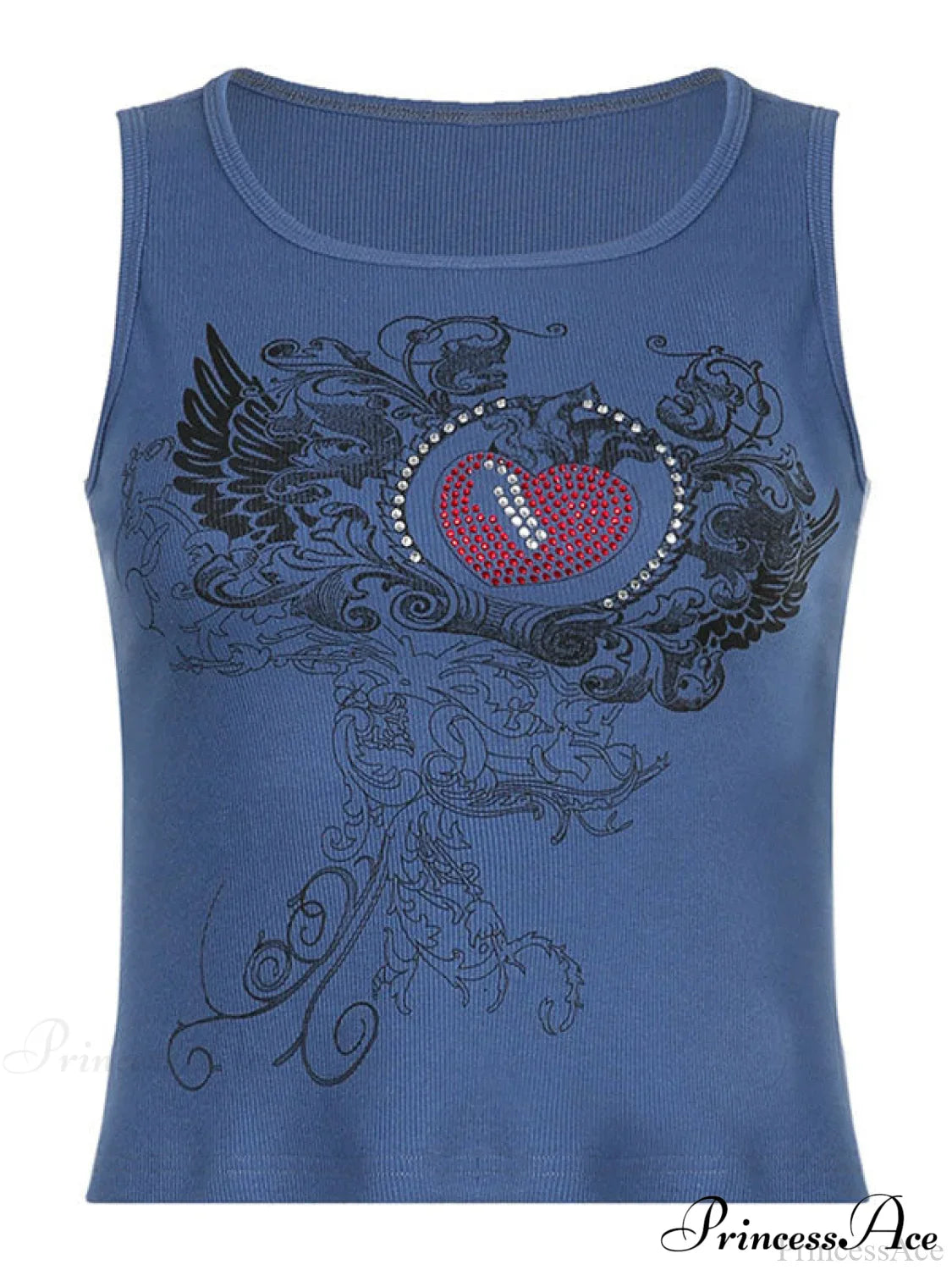 Top corto bianco elegante con stampa a cuore