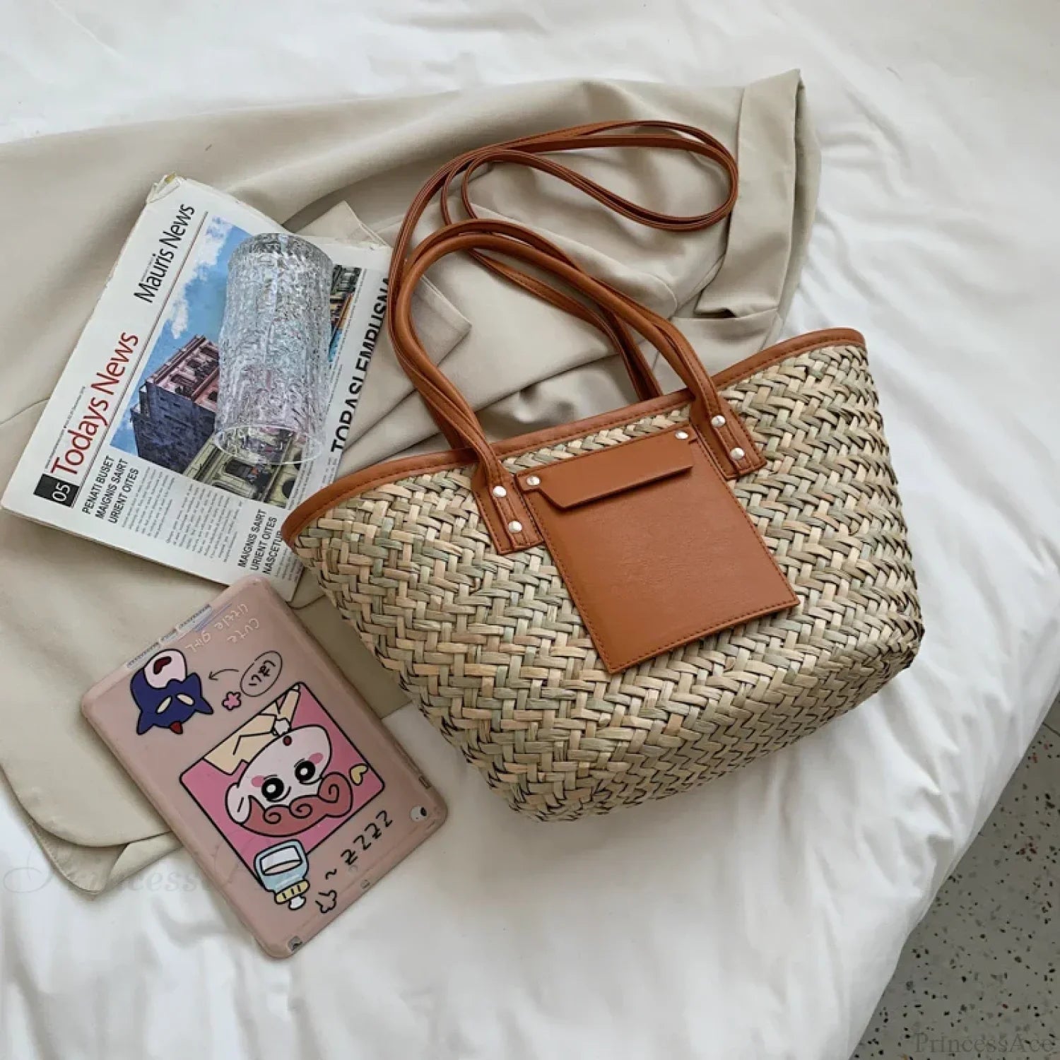 Bolso de mano de playa de verano de paja de alta calidad