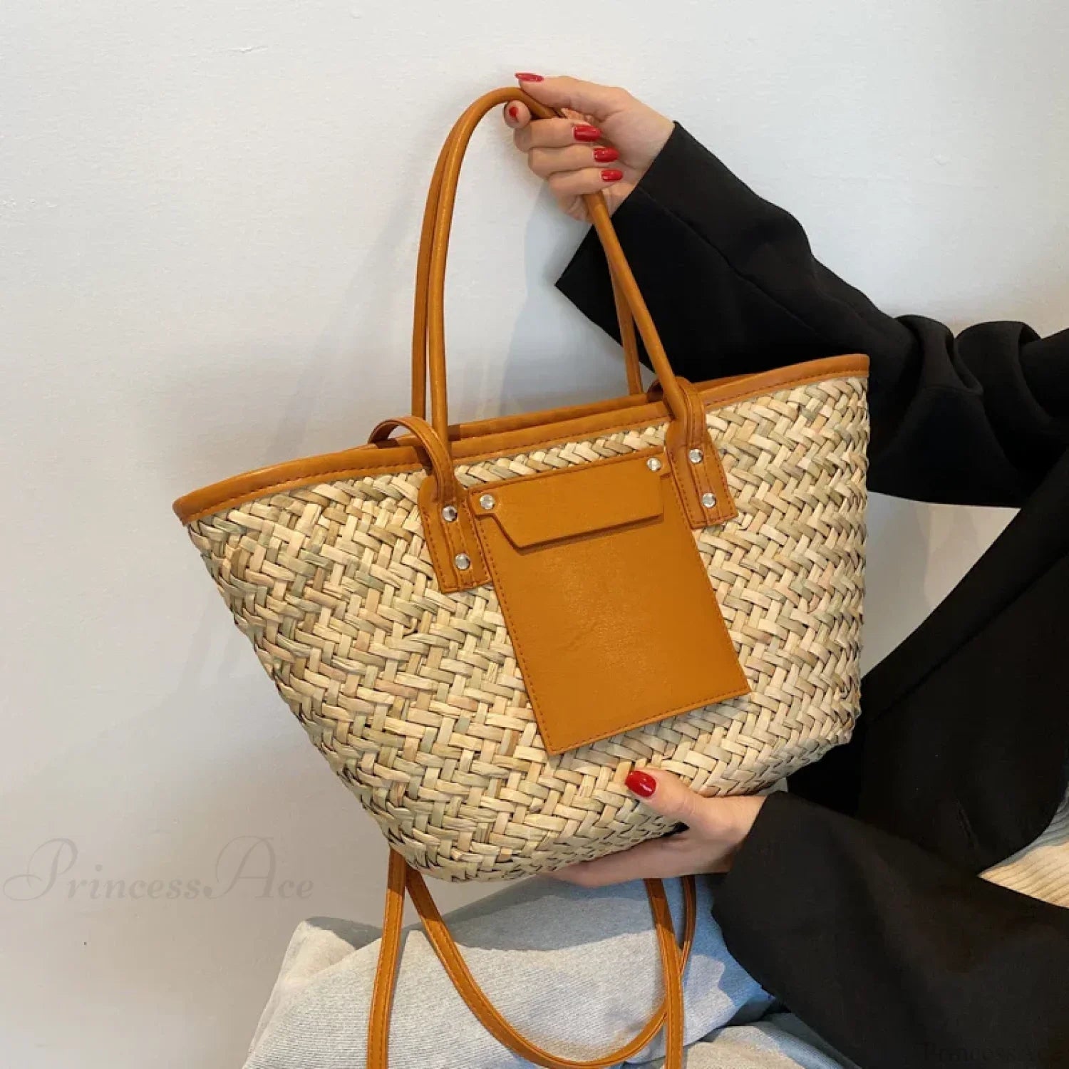 High Quality Straw Summer Tote Beach Handbag