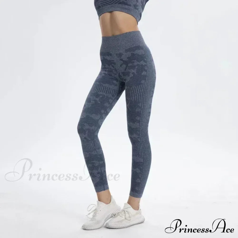 High Waist Camouflage Seamless Stretch Butt Lift Gym Legging