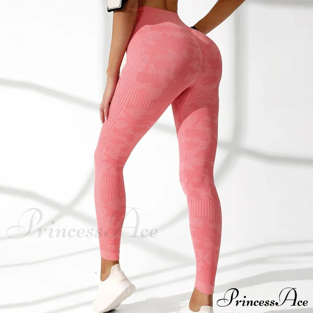 High Waist Camouflage Seamless Stretch Butt Lift Gym Legging