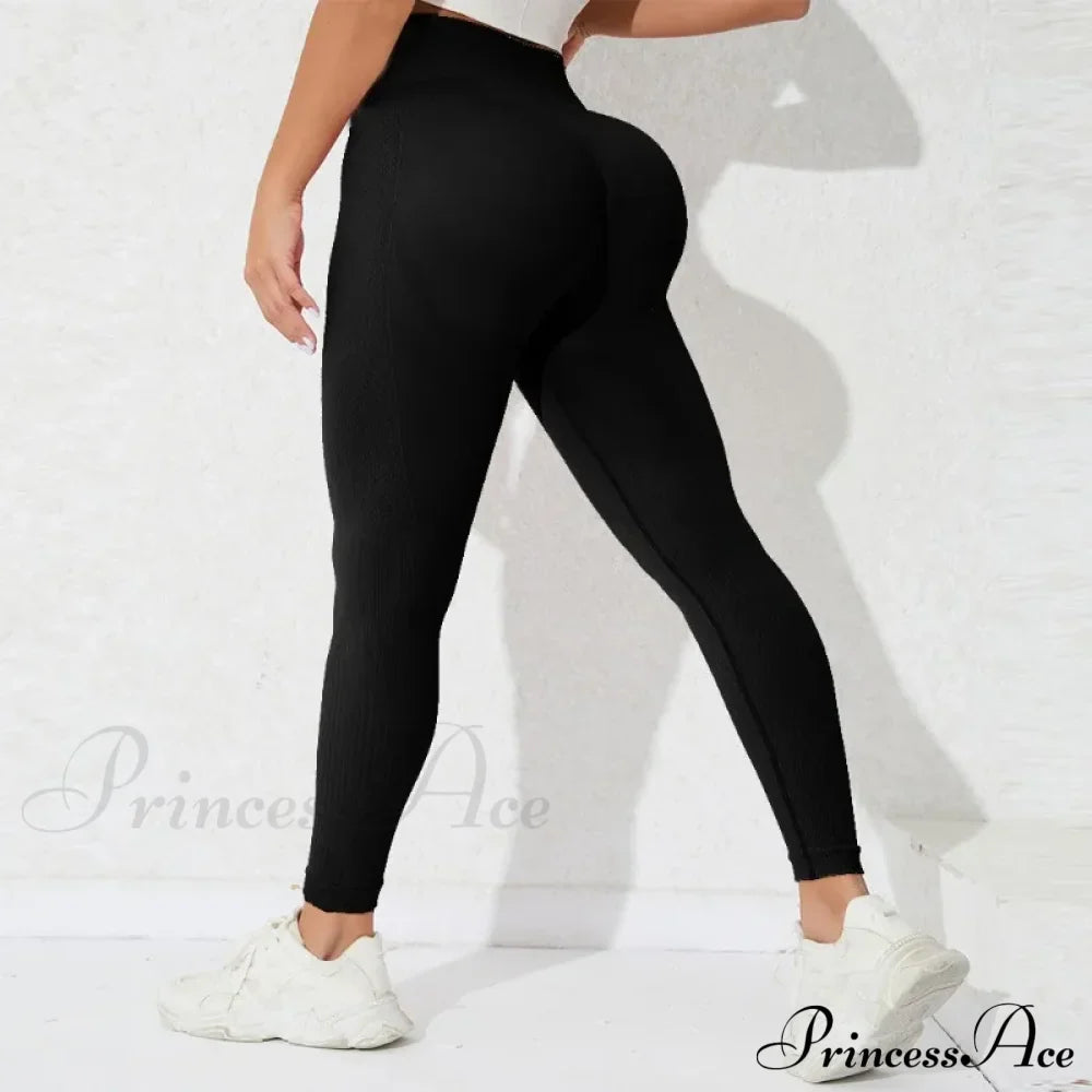 High Waist Seamless Butt Lift Knitting Gym Running Legging