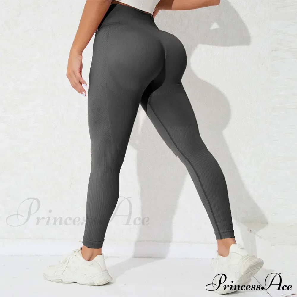 High Waist Seamless Butt Lift Knitting Gym Running Legging