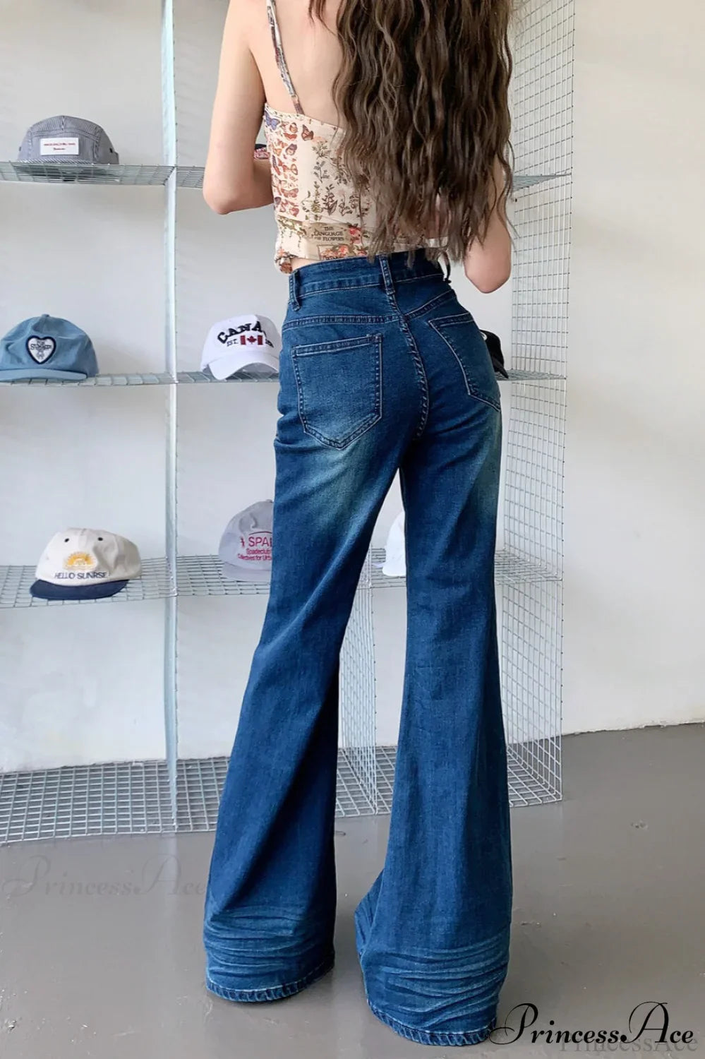 High-Waisted Flare Relaxed Full-Length Jeans