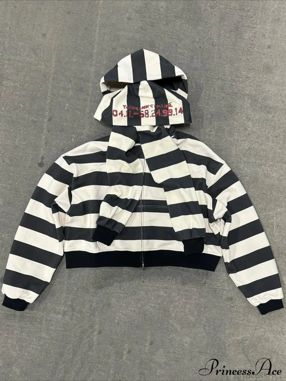Hip-Hop Double-Layered Hood Graphic Print Hoodie