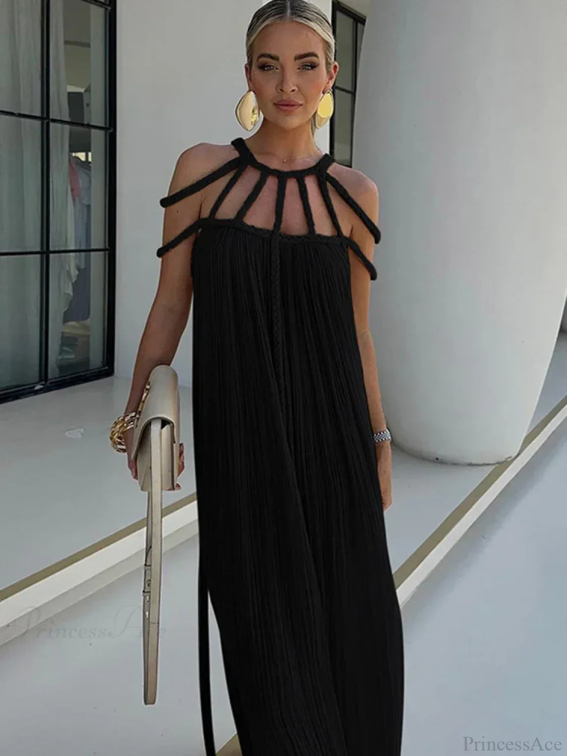 Hollow Out Sleeveless Beach Cover Up