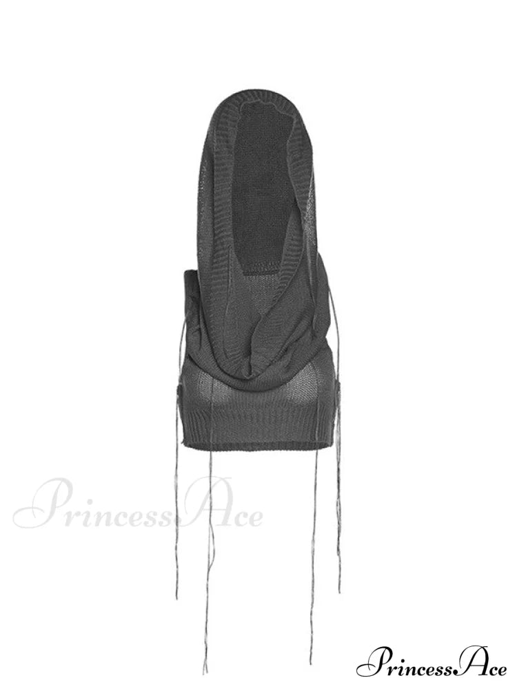 Top corto con cappuccio, spalle eleganti e fresche